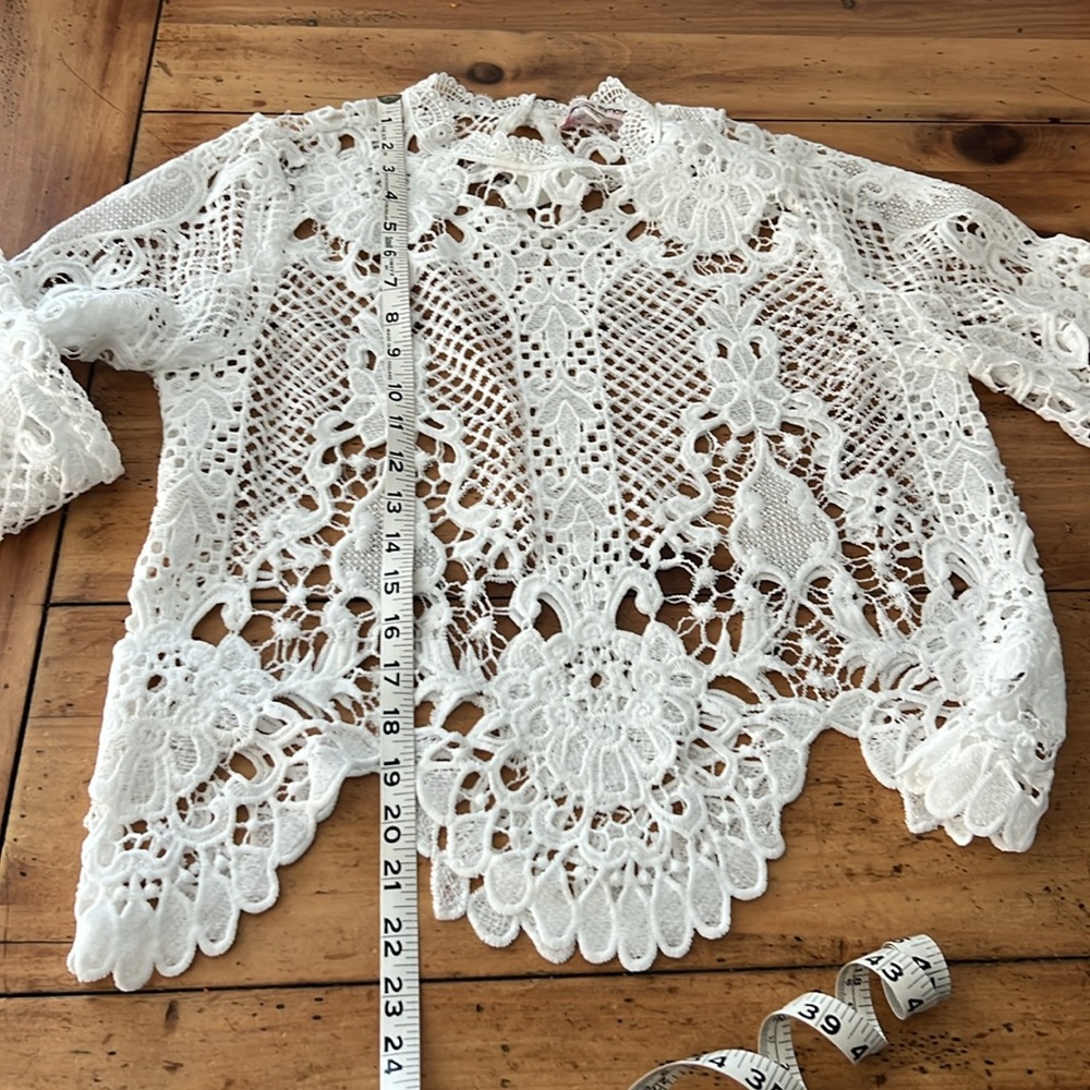 Jealous Tomato lace long sleeve top size M - Picture 10 of 12